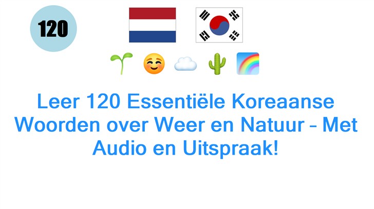 Leer 120 Essentiële Koreaanse Woorden over Weer en Natuur – Met Audio en Uitspraak!
